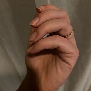 WILL NOT TARNISH Minimalist 10K Solid Yellow Gold Twist Rope Ring Band Stacker